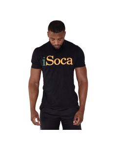 iSoca black Nextlevel Tshirt with gold and green text (Jamacia)